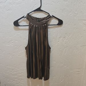 3/$10 One Clothing Shimmering Brown Halter Tank Top